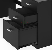 Bureau d'angle en forme de L avec tiroir pour dossiers, table d'ordinateur pour bureau à domicile de 51 x 59 pouces, poste de travail en bois noir