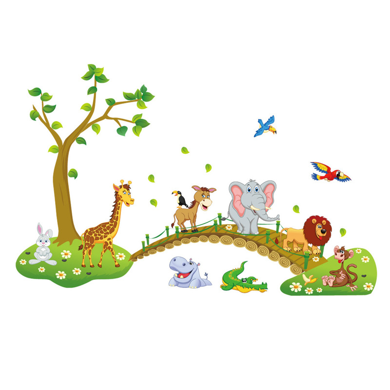 Мультяшная Наклейка на стену для спальни ПВХ обои Съемные украшения для дома