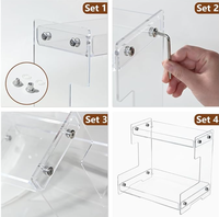 Morich Porte-papier toilette autoportant en plastique transparent résistant à l'eau avec étagère de rangement pour téléphone, sans outil