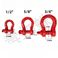 ARCTICSUN Manille en D universelle en acier allié 1/2 po, résistance à la rupture 8T, rouge, charge utile maximale 50 lb, modèle Ax5, remorquage haute qualité