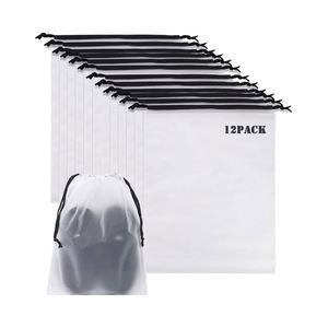 Bolsas grandes para zapatos de viaje con cordón, 11,8 x 15,7 pulgadas, almacenamiento transparente portátil con cuerda para zapatos y calcetines de hombre y mujer - Product Image 1