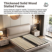 Meubles de chambre à coucher en bois de luxe moderne, lits rembourrés, cadre de lit double super king size avec tiroirs, design 2026