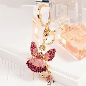 New Women Cute Doll Bag Keychain Car Pendant Girl Fairy <b>Key</b> Chains Statement Angel Wing Keychain - Product Image 1