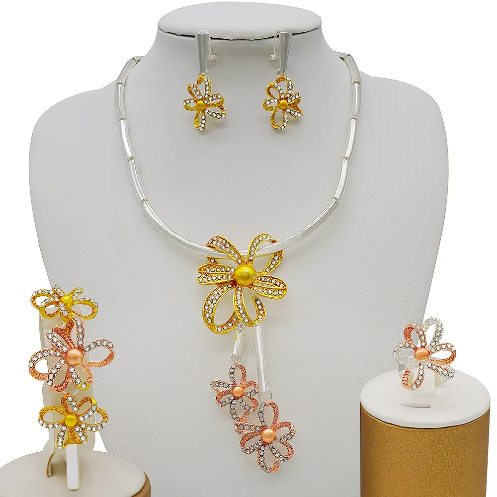 2021 fashion women accessories jewelry sets gold filled jewelry sets Indian jewelry set BJ860