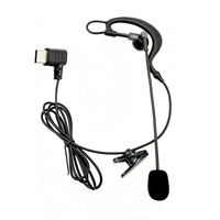 Headset Earhook Tunggal Tipe-C dengan Mikrofon Boom Fleksibel 1.5m Headset Wasit untuk Call Center Kantor Telepon PTT V4 V6