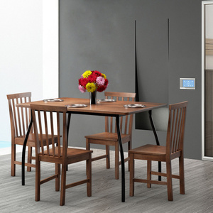 Juego de 2 sillas de comedor Midcentury DB con patas de madera maciza de cuero PU para salas de estar restaurantes exterior hogar Oficina - Product Image 3