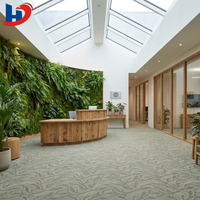 HENGJIU Umweltfreundlicher Reiner Woll-Wilton-Teppich Niedriger VOC-Wert Nachhaltig Gewebter Breitläufer Mittlerer Flor Rutschfeste Rückseite Hotel Büro Grün