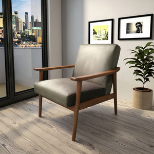 Moderno stile americano in velluto con schienale ad ala sedia con struttura in legno massello <span class=keywords><strong>poltrona</strong></span> per soggiorno camera da letto da pranzo - Product Image 2