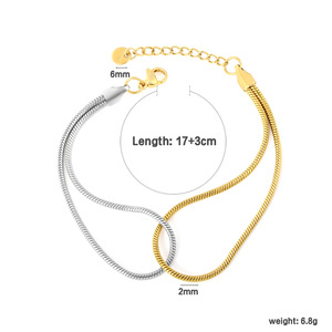 Pulsera Minimalista de Cadena de Serpiente con Diseño Anudado, Joyería Unisex de Acero Inoxidable, Accesorio de Moda - Product Image 5