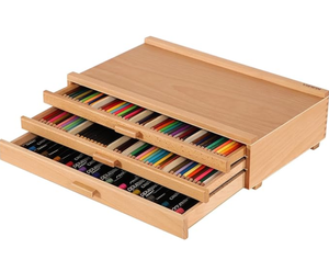 Boîte de rangement portable en bois pour artistes, de haute qualité, détachable, avec 6 tiroirs, pour peinture et fournitures artistiques - Product Image 2