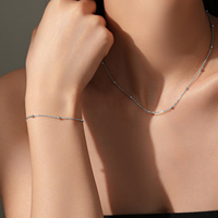 FUAMAY 2025 Bijoux minimalistes en argent sterling 925, bracelet chaîne à billes réglable de 2,5 mm, chic et luxueux pour un usage quotidien pour femmes
