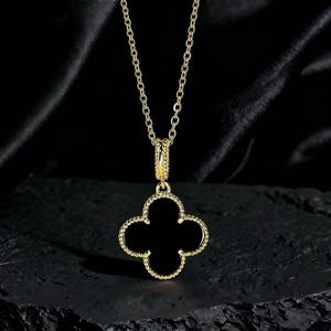 Collier pendentif en alliage plaqué or avec fleur de jade sertie, style classique, unisexe, pour usage quotidien, bijou de mode, cadeau - Product Image 5