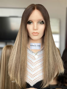 2024 le plus populaire timide juif HD dentelle haut perruque 100% vierge Remy cheveux brésiliens Super légère couche blonde droite pour les femmes blanches - Product Image 3