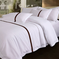 Ensemble de literie en polyester avec sangle épaissie, logo personnalisé, kit de literie pour hôtel, chambre d'hôtes, chambre d'accueil