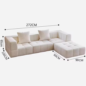 <span class=keywords><strong>Canapé</strong></span> d'angle compact une place, minimaliste, résistant aux taches, avec housse amovible, livré enroulé dans une boîte pour petit appartement - Product Image 5