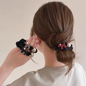 Coleteros de Goma de Alta Elasticidad con Diseño de Cachorro de Dibujos Animados Coreanos para Mujer, Estilo Francés, Sencillos para Cola de Caballo - Product Image 1