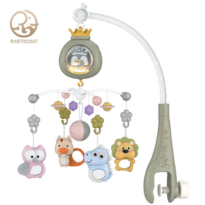 Bonitas cunas con control remoto, música móvil y proyección de luz, juguete colgante de plástico suave <span class=keywords><strong>para</strong></span> cama de bebé <span class=keywords><strong>para</strong></span> niños y niñas - Product Image 1