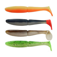 WZ umpan pancing asli 4 ", umpan pancing Robot Shad lembut buatan grosir untuk memancing ikan Bass Pvc lembut