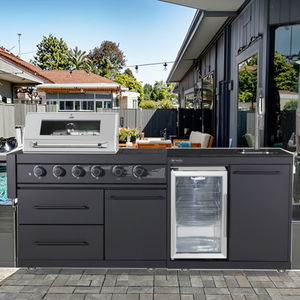 Youya Arredamento da Esterno <span class=keywords><strong>Cucina</strong></span> da Esterno in Acciaio Inox Nero Barbecue da Campeggio con Forno <span class=keywords><strong>per</strong></span> Pizza, Lavello e Griglia - Product Image 3