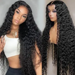 FREE Ship 13X4 Water Wave Wig Glueless Hd Lace Wig Vendor Unprocessed Brazilian Pre Plucked Real Human Hair Wig