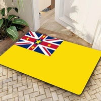 Paillasson antidérapant imprimé drapeau national de Niue 40*60cm, tapis de sol rectangulaire en polyester et caoutchouc pour intérieur et extérieur