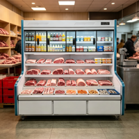 Vitrine Réfrigérée à Trois Niveaux avec Portes Coulissantes en Verre pour Restaurant et Supermarché – Congélateur d'Exposition