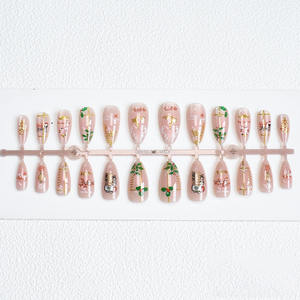 Uñas Postizas de Moda Navideña en Oferta, Juego de Uñas Postizas de Lujo Reutilizables para Fiestas y Bodas, Directo de Fábrica - Product Image 3