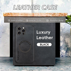 Funda Magnética de Cuero con Textura TPU para iPhone 15 16 Pro Max 14 13 XR XS Max, Compatible con Cargador Inalámbrico, Funda Protectora de Cuero Original - Product Image 2