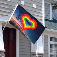 Drapeau de jardin LGBT Pride 3x5 pieds, grand drapeau confédéré gay, imprimé numériquement, en polyester imperméable, drapeaux arc-en-ciel de l'amour