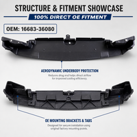 Protection inférieure du radiateur 16683-36080, déflecteur d'air du radiateur, protection du moteur pour Lexus NX200 NX300 2015-2021