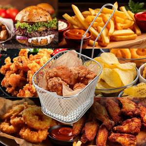 Panier à frites carré 4,1x3,3x2,6 pouces, panier de service pour frites, panier à frites argenté - Product Image 2