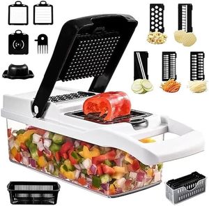 Picadora de Carne Manual Multifuncional PP 15 en 1, Cortadora de Verduras, Rebanadora de Acero Inoxidable, Utensilios de Cocina para Frutas y Ensaladas - Product Image 1