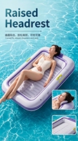 Lit flottant gonflable en PVC épais, matelas flottant portable pour adultes, pour bronzer en piscine intérieure ou extérieure