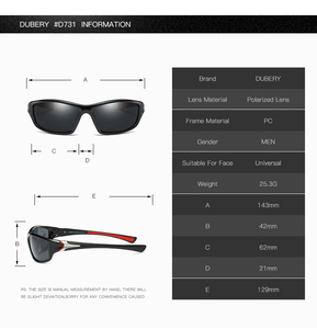 Dubery UV400 thể thao Kính mát 2025 thể thao unisex Kính mát cực thể thao gafas de Sol Para mujer - Product Image 3