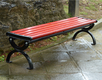 Banc de parc extérieur au design moderne Banc de jardin en bois pied en fer Direct Deal chaises de jardin en fonte
