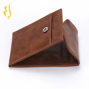 Grosir kualitas tinggi kapasitas besar diy dompet kulit kustom untuk pria dompet lipat ganda ramping