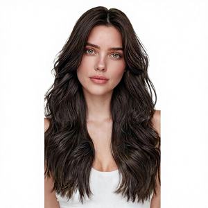 Extensions de cheveux invisibles à bandes adhésives 16-28 pouces 100g 20 pièces Cheveux humains Remy lisses brun foncé - Product Image 1