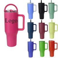 Gobelet isotherme en acier inoxydable à double paroi de 40 oz avec logo personnalisé, anti-fuite, tasse à café de voyage, gobelet de 40 oz avec poignée