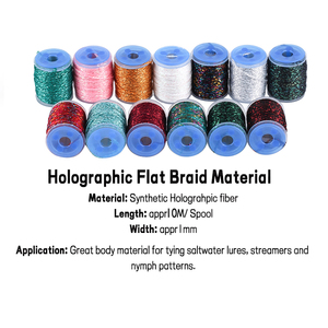 Matériaux de pêche à la mouche : <span class=keywords><strong>Tresse</strong></span> plate holographique / Matériau de corps en Mylar synthétique, paillettes scintillantes, streamers et matériaux <span class=keywords><strong>pour</strong></span> la fabrication de nymphes - Product Image 2