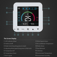 Thermostat WiFi avec télécommande IR, installation sans fil, télécommande universelle pour climatiseur, tension maximale 5V 1A pour Tuya