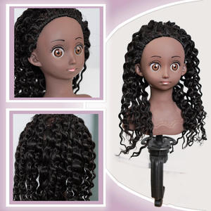 Cabeza <span class=keywords><strong>de</strong></span> Maniquí <span class=keywords><strong>de</strong></span> <span class=keywords><strong>pelo</strong></span> <span class=keywords><strong>natural</strong></span> <span class=keywords><strong>de</strong></span> 20CM y 8 pulgadas, juguetes <span class=keywords><strong>de</strong></span> <span class=keywords><strong>muñeca</strong></span> <span class=keywords><strong>de</strong></span> práctica para niños, cabeza <span class=keywords><strong>de</strong></span> <span class=keywords><strong>muñeca</strong></span> Africana ficticia negra <span class=keywords><strong>de</strong></span> piel oscura para jugar - Product Image 2