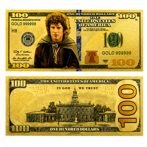 Uang Kertas Fantasi Berlapis Emas -100 Dolar Koleksi Bahan PET Dua Sisi Karakter Mirip Elf Pahlawan Muda Hadiah Dekorasi Rumah - Product Image 6