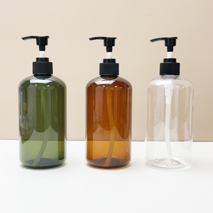 Botella de Plástico PET Verde con Tapa Dosificadora Blanca de 200ml 250ml 300ml 500ml, Botella de Plástico Vacía para Cosméticos, Champú y Loción con Tapa de Rosca - Product Image 4