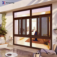 Fenêtre coulissante multi-rails à glissement fluide pour projet hôtelier, extérieur, Hangxing, sur mesure, cadre étroit et fin, en aluminium encastré
