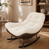 Fauteuil à bascule Crescent au design minimaliste moderne pour salon, balcon, chambre à coucher, fauteuil inclinable confortable à une place en métal