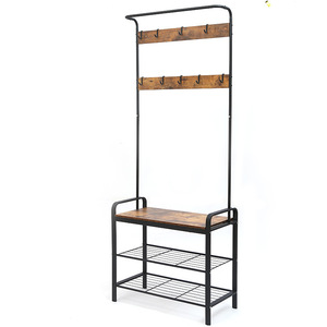 <span class=keywords><strong>Porte</strong></span>-<span class=keywords><strong>manteau</strong></span> moderne multifonctionnel en bois à plusieurs niveaux Cintre d'<span class=keywords><strong>entrée</strong></span> et de couloir avec rangement pour chaussures pour chambre à coucher et meubles de maison - Product Image 3