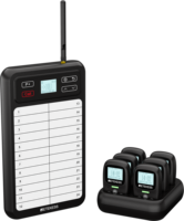 Système d'appel pour personnel de café, restaurant, cuisine, serveurs, étanche IP54, avec transmetteur à tableau d'affichage, signal sonore et vibration, portée 800m, en ABS