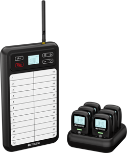 Sistema de Llamada para Camareros de Cafetería y Restaurante, Resistente al Agua IP54, Transmisor con Tablero de Notas, Vibración y Sonido, Alcance de 800m, ABS - Product Image 6