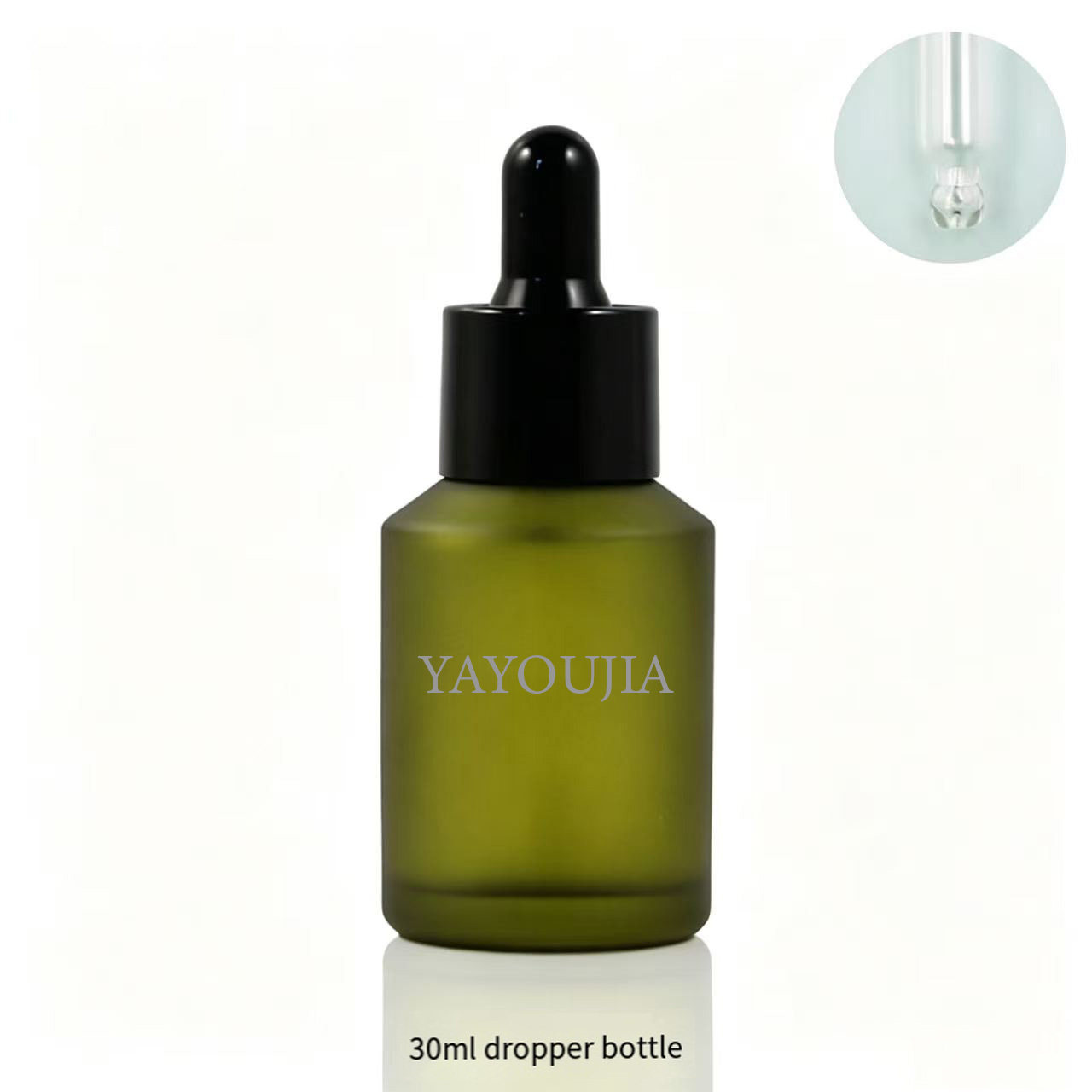 Olive-colored frosted bottle body