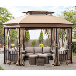 12 Ft X 10 Ft. Khung Thép Hình Bát Giác Gazebo Với Tan Tán - Product Image 1